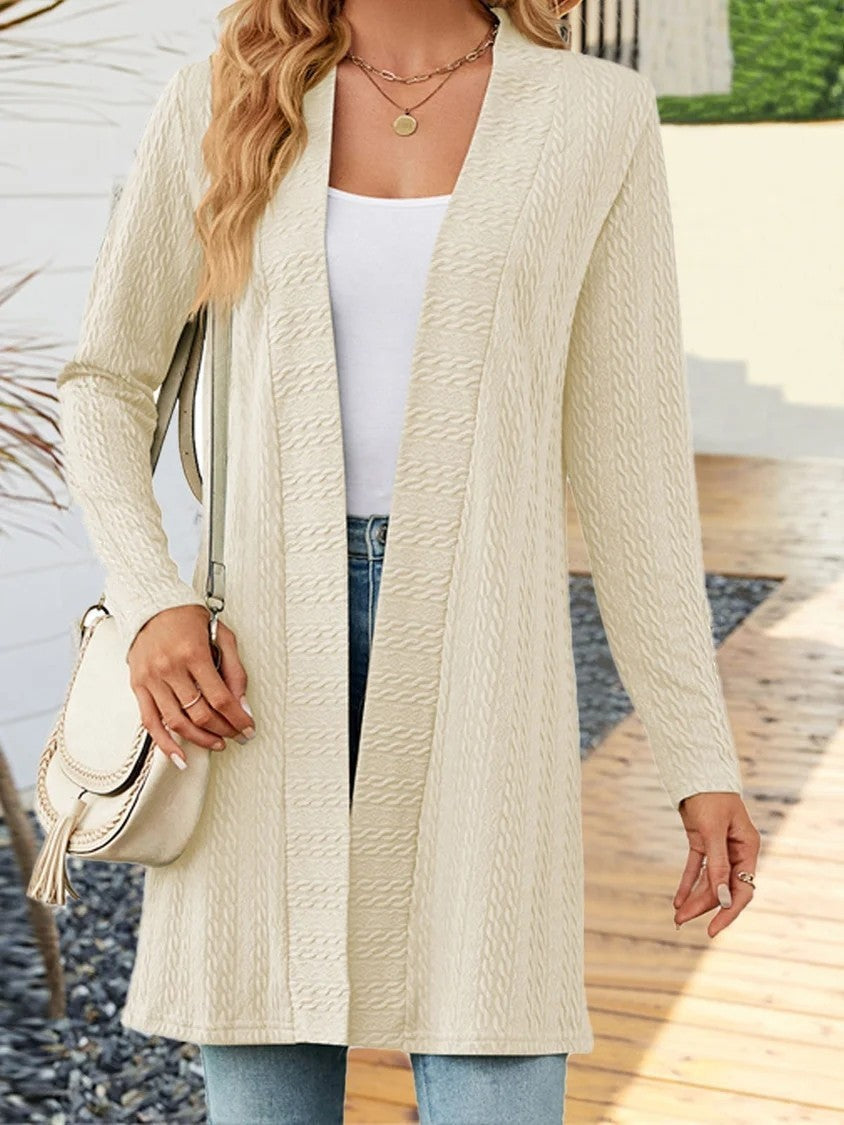 Women's Fashion Simple Solid Color Long Sleeve Loose Cardigan Coat