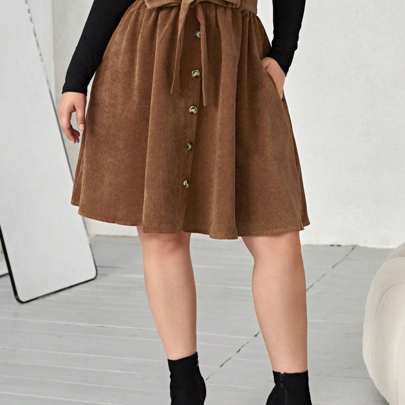 Jupe parapluie en polyester pour femme, style rétro, amincissante, taille haute, décontractée
