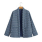 Multicolor Ethnic Print Cotton-padded Coat