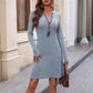 Autumn And Winter Women's Solid Color Knitted Dress