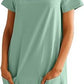 Women's Square Collar Short Sleeve Fashion Pocket Dress
