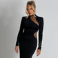 Split Dress Slim-fit Sheath Tight Slim Long Sleeve Dress