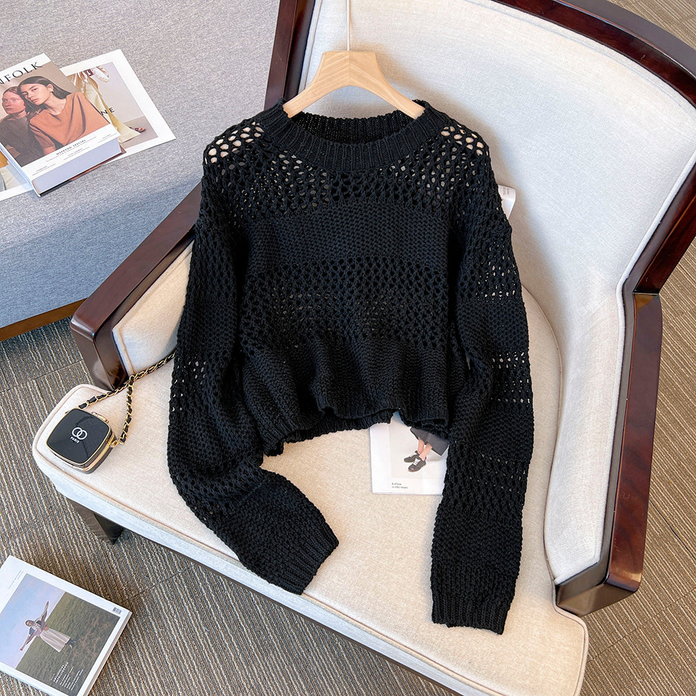 Stylish Loose Crewneck Knitted Top