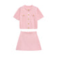 Short-sleeved Knitted Top Mini Skirt Suit
