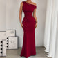 Off-the-shoulder Waist Pleated Sleeveless Dress