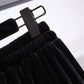 Fat Sister V-neck Sweater Korean Style Gold Velvet Skirt