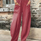 Pantalon sarouel pour femme avec poches, taille haute, décontracté, pour la plage, ample, pour l'été
