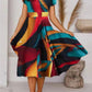 Summer Urban Casual Short Sleeve Round Neck Loose Women's Dress