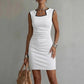Comfortable Solid-Colored Sleeveless Dress