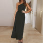Women's Summer Drawstring Ruffle Shoulder Waist Hollow Dress