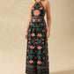 Women's Fashion Printed Sleeveless Halter Wide Leg Jumpsuit