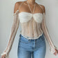 Woolen Perspective Neck Suspender Vest