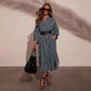 Women's Fashion Striped Elegant Long Sleeve Dress