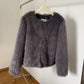 Manteau court uni pour femme, automne et hiver