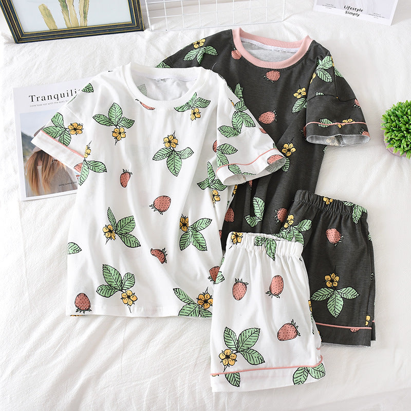 Pyjama d'été à manches courtes en coton pour femme