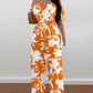 Women's Printed Off-shoulder Fitted Waist