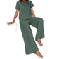 Casual Fashion Solid Color Top Suit Wide Leg Pants