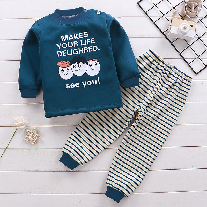 Children's Thermal Underwear Set Plus Velvet Thickening