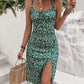 Womens Floral Slip Dress With Side Slit