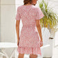 Robe mi-longue à imprimé coutures et taille haute