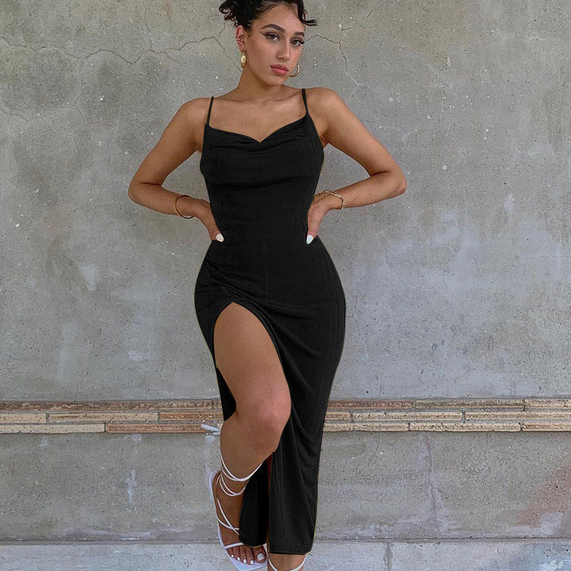 Robe longue en tricot pour femme, style décontracté et tempérament