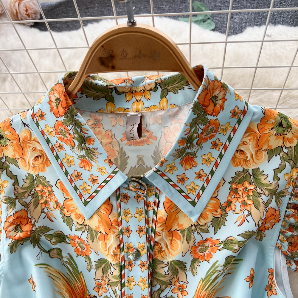Women's Short-sleeved Chiffon Printed Dress