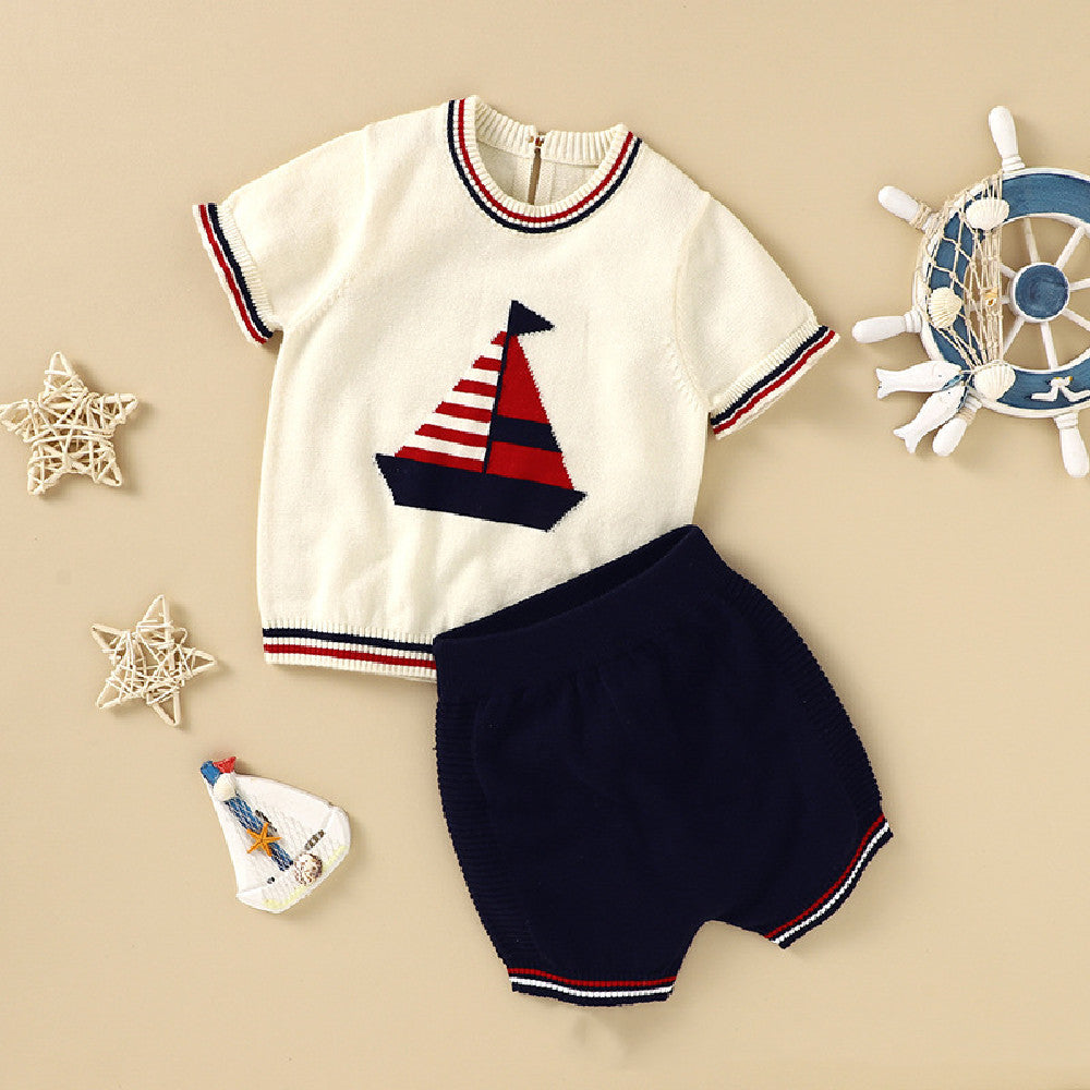 Children's Cotton Short-sleeved Suit