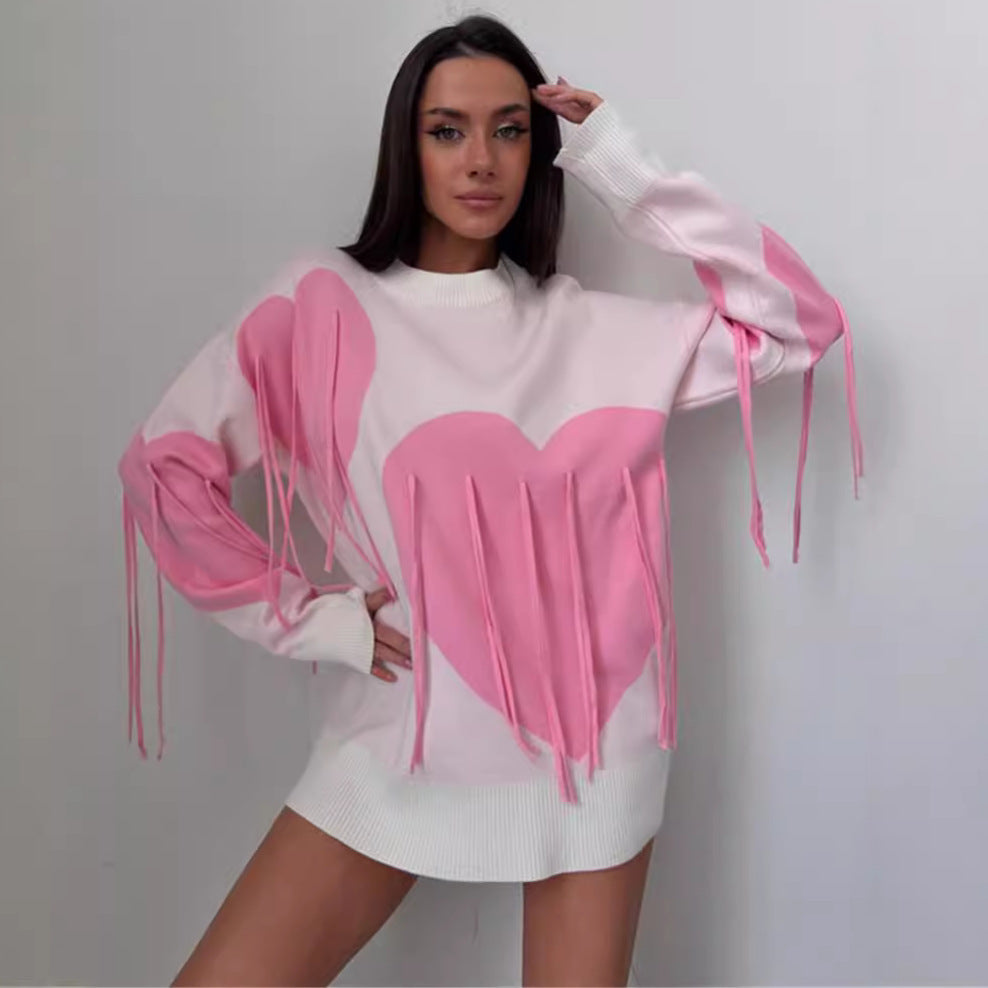Women's Round Neck Fashion Pullover Top Sweater