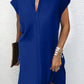 Women's Positioning Flower Crew-neck Batwing Sleeve Color-matching Dress