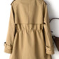Women's Mid Length Waist Wrap Coat Versatile Windbreaker