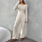 Casual Long Sleeve Straight-leg Pants Loose Temperament Suit