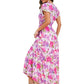 Fashion V-neck Ruffle Bohemian Printing Dress
