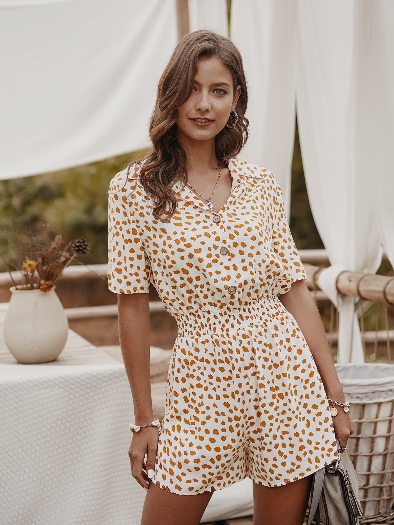 Combinaison chemise à petites fleurs