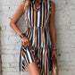 Sleeveless Striped Printed Cute Style Girl's Dress Jumpsuit Skirt