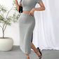 Costume femme taille haute slim fit sur le côté