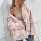 Tie dyed Plush zipper loose coat