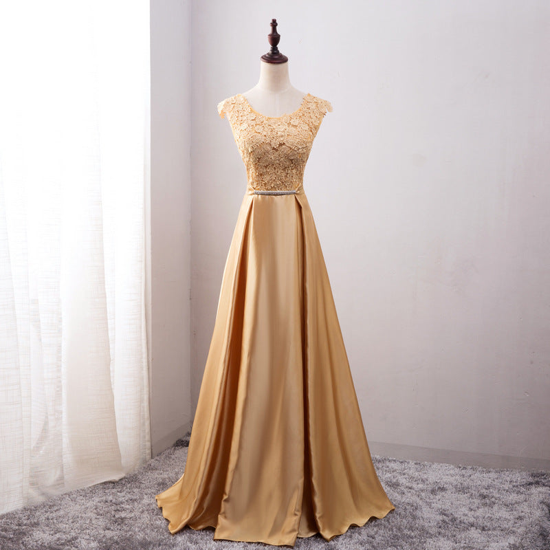 Robe de soirée longue en mousseline