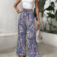 Pantalon large à imprimé cachemire bohème