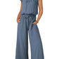 Square Collar Sleeveless Camisole Wide Leg Trousers