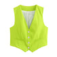 Women's Loose Button Decoration Multi-color Versatile Vest