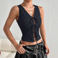 Women's Lace Up Slim Fit Top