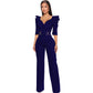Long Sleeve V Underwear Wide Leg Jumpsuit
