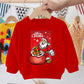 Pull pour enfant imprimé Père Noël, bonhomme de neige, élan