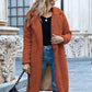 FallWinter Slim Women's Lapel Long Sleeve Solid Color Street Coat Clothing