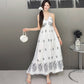 Womens Sleeveless Floral Print Slip Dress