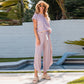 Summer New Short-sleeved T-shirt Wide-leg Pants Two-piece Set