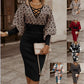 Robe gracieuse et tendance à manches lanternes et taille ajustée