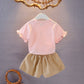 Costume pour filles, nouvelle robe d'été décontractée et étrangère, vêtements tendance en coton, t-shirt et short pour enfants, ensemble de sport deux pièces