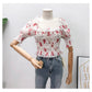 Sweet Small Flower Five-point Sleeve Shirt