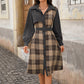 Autumn And Winter Leisure Retro Style Stitching Dress Women